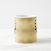 Deer Antlers Silhouette & Snowflakes Gold ID861 Koffiemok (Center)