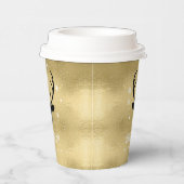 Deer Antlers Silhouette & Snowflakes Gold ID861 Papieren Bekers (Rechts)