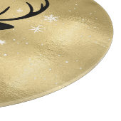 Deer Antlers Silhouette & Snowflakes Gold ID861 Snijplank (Hoek)