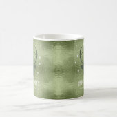 Deer Antlers Silhouette & Snowflakes Green ID861 Koffiemok (Center)