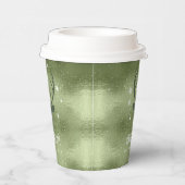 Deer Antlers Silhouette & Snowflakes Green ID861 Papieren Bekers (Rechts)