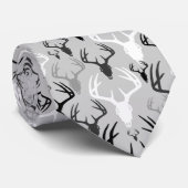 Deer Antlers Skull-patroon Stropdas (Opgerold)