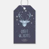 Deer Antlers & Sneeuwblauw ID861 Cadeaulabel (Voorkant)