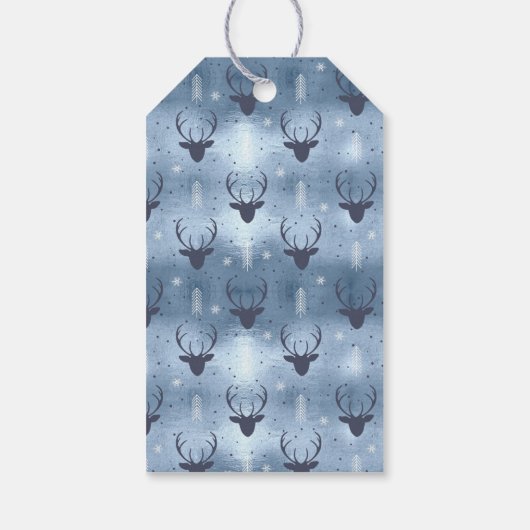 Deer Antlers & Sneeuwblauw ID861 Cadeaulabel (Achterkant)