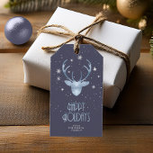 Deer Antlers & Sneeuwblauw ID861 Cadeaulabel