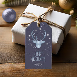 Deer Antlers & Sneeuwblauw ID861 Cadeaulabel