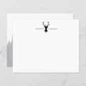 Deer Antlers Stag Head | Zwart grijs monogram (Voorkant / Achterkant)