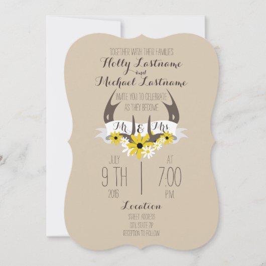 Deer Antlers + Uitnodiging tot weduwschap (Voorkant)