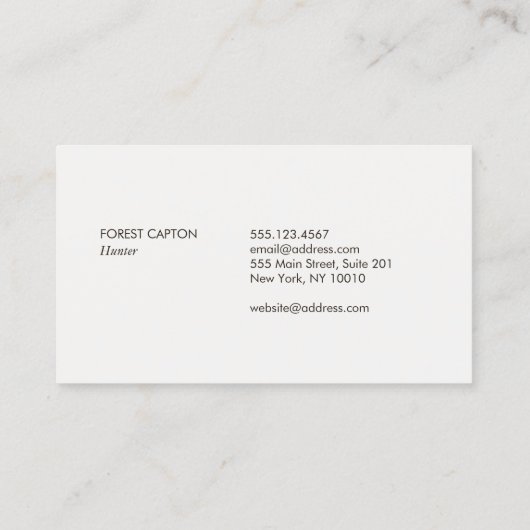 Deer Antlers Visitekaartje (Achterkant)