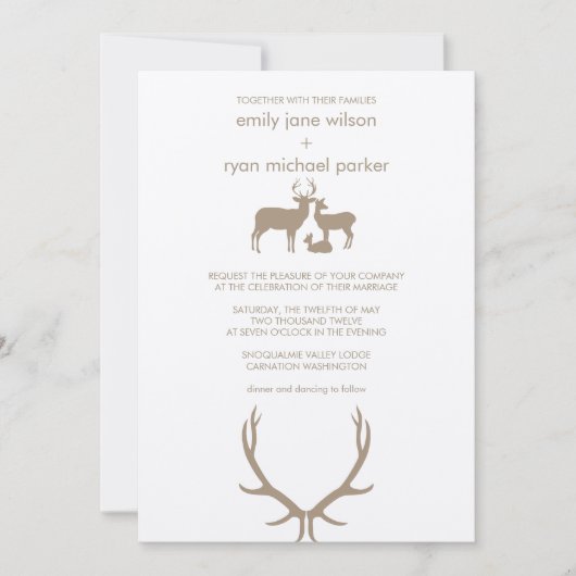 Deer + Antlers Weddenschap Kaart (Voorkant)