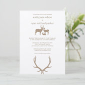 Deer + Antlers Weddenschap Kaart (Staand voorkant)