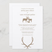 Deer + Antlers Weddenschap Kaart (Voorkant / Achterkant)