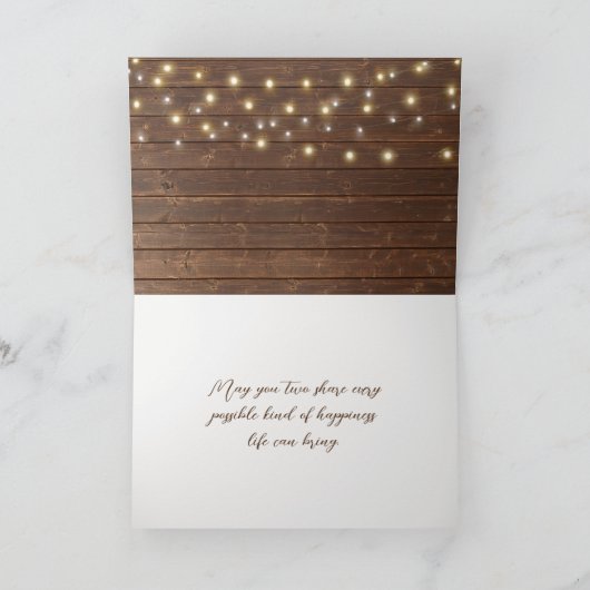 Deer Antlers Wedding Bouquet Kaart (Binnen)