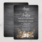 Deer Antlers Wedding Bouquet Kaart (Voorkant / Achterkant)