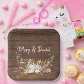 Deer Antlers Wedding Bouquet Papieren Bordje (Feest)