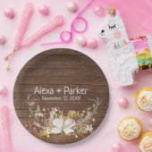 Deer Antlers Wedding Bouquet Papieren Bordje (Feest)