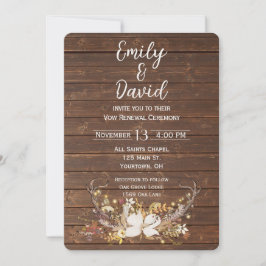 Deer Antlers Wedding Vow Renewal Kaart