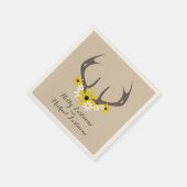 Deer Antlers + Wildbloemen Wedden Napkins Servet (Hoek)