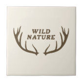 Deer Antlers & Wilde Natuur Tegeltje (Voorkant)