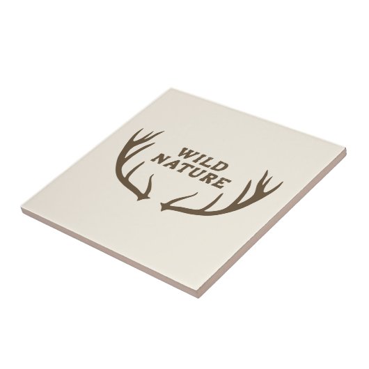 Deer Antlers & Wilde Natuur Tegeltje (Zijkant)