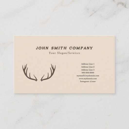 Deer Antlers & Wilderness Visitekaartje (Achterkant)