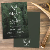 Deer Antlers Woodland Pine Tree Forest Wedding Save The Date