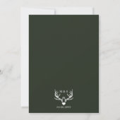 Deer Antlers Woodland Pine Tree Forest Wedding Save The Date (Achterkant)