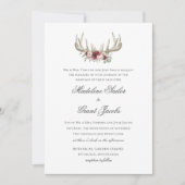 Deer Antlers  Woodland Wedding Uitnodiging (Voorkant)