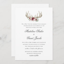 Deer Antlers Woodland Wedding Uitnodiging