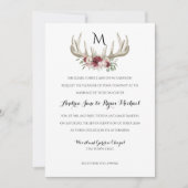 Deer Antlers  Woodland Wedding Uitnodiging (Voorkant)