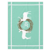Deer Aqua Peace Joy Wreath Tablecloth Tafelkleed (Voorkant)