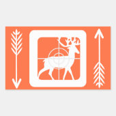 Deer Archery Season Hunter's Sinaasappel Rechthoekige Sticker (Voorkant)