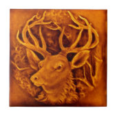 Deer Art Nouveau Tegeltje (Voorkant)