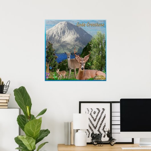 Deer art poster (Thuiskantoor)