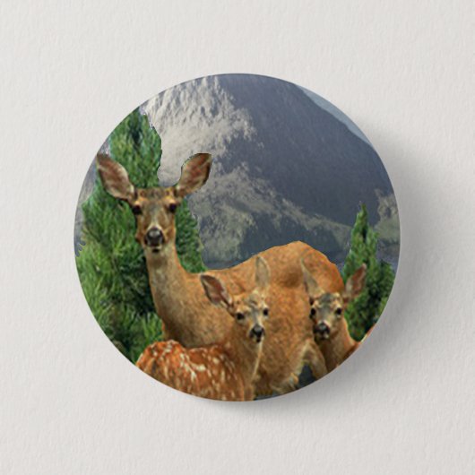 Deer art ronde button 5,7 cm (Voorkant)