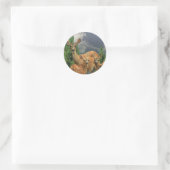 Deer art ronde sticker (Tas)
