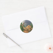 Deer art ronde sticker (Envelop)