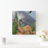 Deer Art Vierkante Klok (Huis)