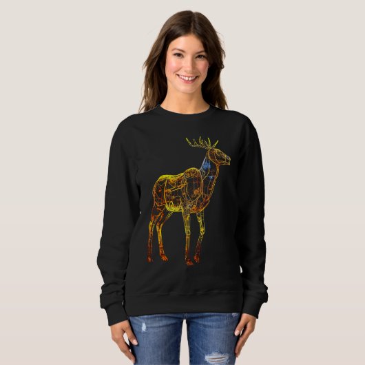 Deer artwork motif  animal deer trui (Voorkant volledig)