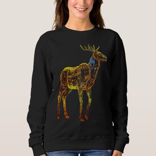 Deer artwork motif  animal deer trui (Voorkant)