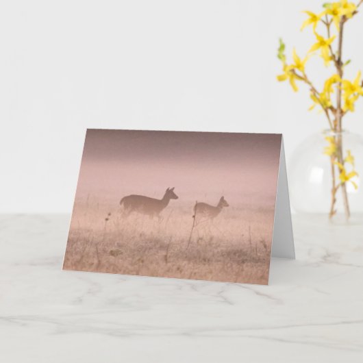 Deer at Dawn Kaart (Gele Bloem)