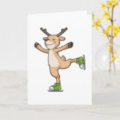 Deer at Ice skating with Ice skates Kaart (Gele Bloem)