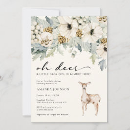 Deer Baby Girl Shower Kaart