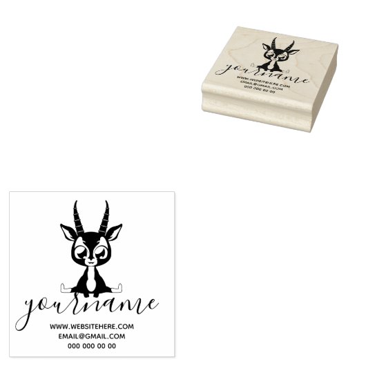 Deer Baby Horns Rubberstempel (Gestempeld)