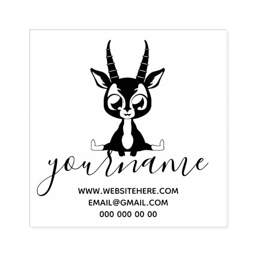 Deer Baby Horns Rubberstempel (Afrduk)