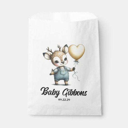 Deer Baby shower Bedankzakje (Voorkant)
