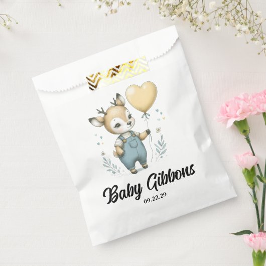 Deer Baby shower Bedankzakje (Gezegeld)