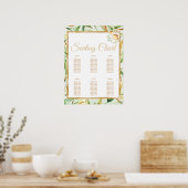 Deer Baby shower Birthday Party Seating Chart Poster (Keuken)