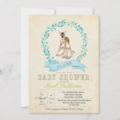 Deer Baby shower Boy Invitation Kaart (Voorkant)