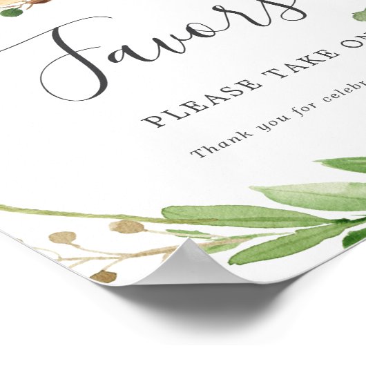 Deer Baby shower Favors Sign. Poster (Hoek)